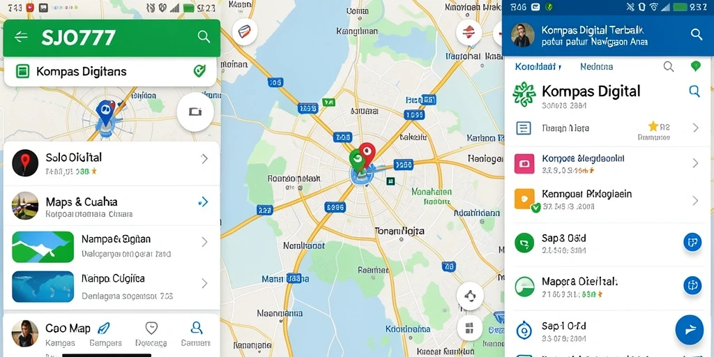 Antarmuka SJO777 menunjukkan kompas digital yang akurat dan fungsional.