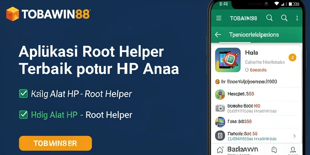 Tampilan antarmuka utama dari aplikasi TOBAWIN88 sebagai Root Helper