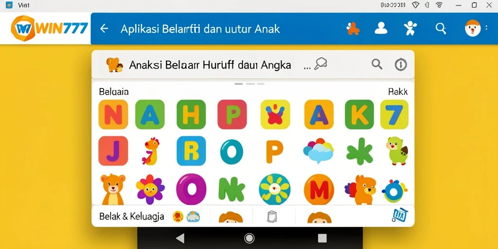 Antarmuka pengguna yang menarik untuk belajar huruf dan angka.